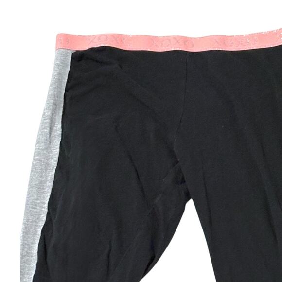 XOXO Pajama Pants - Size XL - Crisscross Cutouts - Black/Gray - Lightweight - Picture 4 of 10